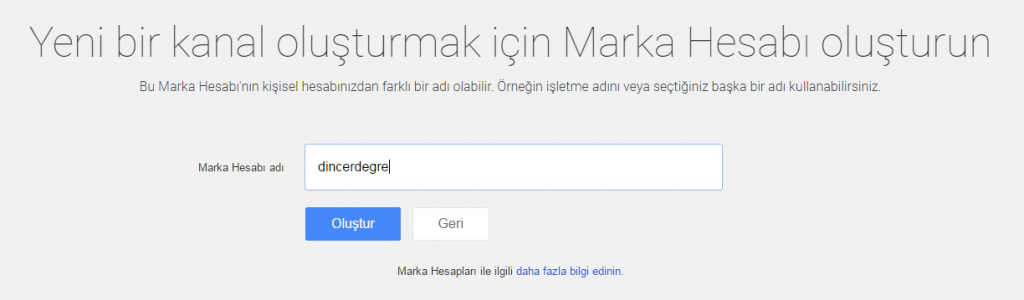 youtube kanal oluşturma