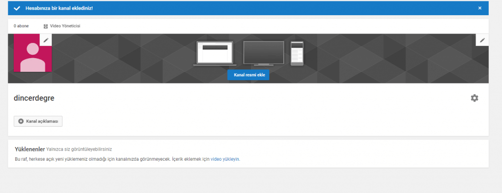 youtube yeni kanal oluşturma